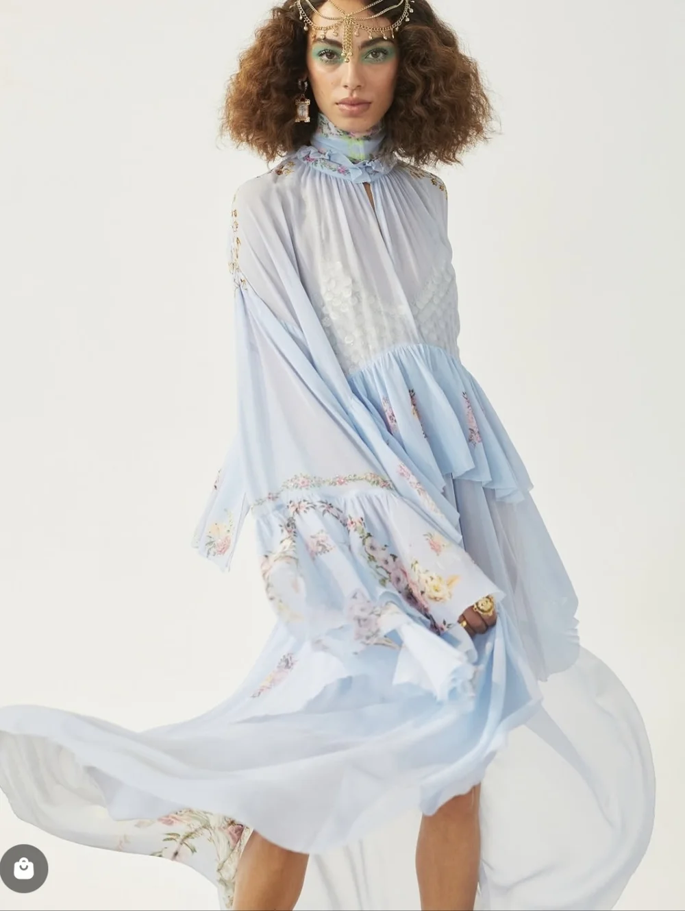 Camilla ruffle high low dress with long sleeve - Picture 5 of 15